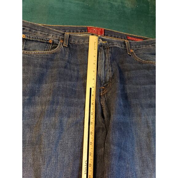 Lucky Brand Jeans Sz 42x32 Mens Blue Pants Stretch 429 Classic Striaght Dark - Picture 8 of 14